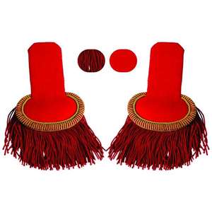 Personalizd Lingote Rojo Epaulette Par Vestido Ceremonial Uniforme Hombreras Personalizado Hilo Metálico Hombro Epaulette - Product Image 6