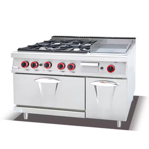 Estufa Comercial a <span class=keywords><strong>Gas</strong></span> con Horno, 4 Quemadores y <span class=keywords><strong>Plancha</strong></span> para <span class=keywords><strong>Cocina</strong></span> de Restaurante - Product Image 1