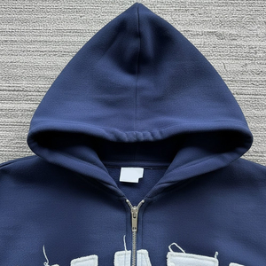 Custom <b>Embroidery</b> Distressed Patchwork Men's Track Suit 100% Cotton French Terry Distressed Patch <b>Embroidery</b> Tracksuit <b>Set</b> - Product Image 5