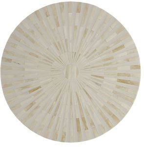 Dessous de verre ronds en noyer avec incrustation d'os Dessous de verre de table design ethnique vintage Pièces décoratives faites à la main faites par Apex Align - Product Image 2