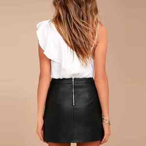 Femmes hiver Mini haute qualité en cuir véritable jupe confortable respirant brillant antistatique caractéristiques dernière Collection - Product Image 5