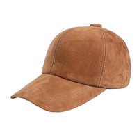 FITME SPORTS Gorras de Béisbol Deportivas Vintage Unisex de Cuero Genuino de Gamuza, 5 Paneles, Bordado 3D, Transpirables/Impermeables, Ajustables