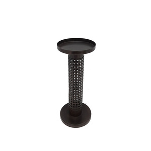 Support de pilier de bougie en métal décoratif unique noir fini pour la maison mariage noël éclairage de table décor fait à la main en vrac - Product Image 2