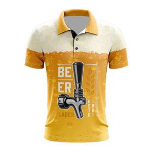 Todo estampado verano moda elástico manga corta Golf para POLO camiseta Casual transpirable secado rápido Jersey Material - Product Image 3