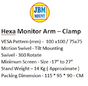 Soporte de monitor Hexa de fuerza industrial con seis brazos independientes para configuración de pantallas múltiples y oficina - Product Image 4