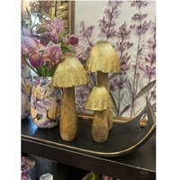 Escultura Decorativa de Aluminio con Forma de Hongo, Hecha a Mano en India, Estilo Art Deco, para Hogar, Hoteles, Paisajes, Diwali, Sala de Estar, Ecológica, para Exportación
