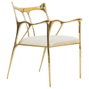 Hot Selling High Grade Gold Plated Premium Quality Metal Made Unique Fancy Designer Home Hotel Living Room Chairs From India - Product Image 4