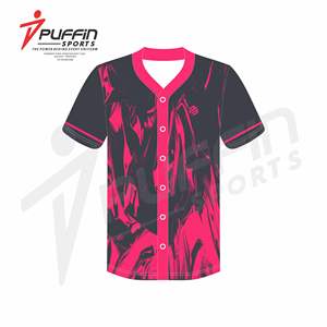 ชุดยูนิฟอร์มเบสบอลสั่งทำคุณภาพพรีเมียม พิมพ์โลโก้ทีมฟรี ผ้าโพลีเอสเตอร์ 100% ระบายอากาศดี คอวี สำหรับสโมสร/ลีก รับผลิตแบบ OEM PUFFIN - Product Image 5