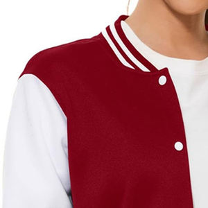 Chaqueta Universitaria de Mujer de Alta Calidad, Personalizada con Logotipo, Color Sólido, Chaqueta Universitaria de Lana con Letras, Ropa de Moda - Product Image 4