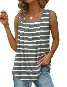 Vêtements de bureau modernes, élégants et confortables, grande taille, coton/fibre de bambou, sans manches, imprimé floral, uni, surdimensionné, décontracté - Product Image 3