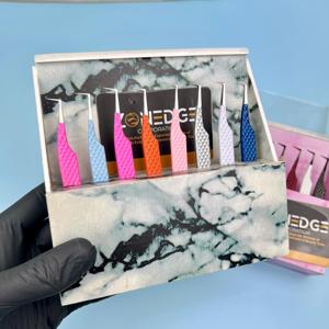 Pinzas de extensión de pestañas Nuevas pinzas probadas a mano sostenibles de 90 grados Embalaje con logotipo Todos los colores disponibles - Product Image 2