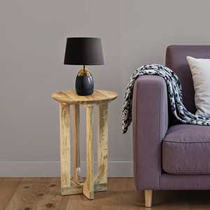 Nolan Natural Mango <b>Wood</b> Round Inverted Legs <b>Side</b> <b>Table</b> - Product Image 1