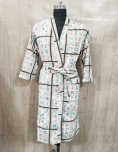 Export Quality Cotton Kantha Handmade Reversible Women's Long Kantha Kimono For Sale at Factory - Product Image 4