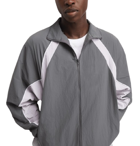 Chaqueta Cortavientos Personalizada para Hombre, de Poliéster y Nailon, Estilo Urbano, con Textura Arrugada, Cortavientos, con Cremallera - Product Image 5