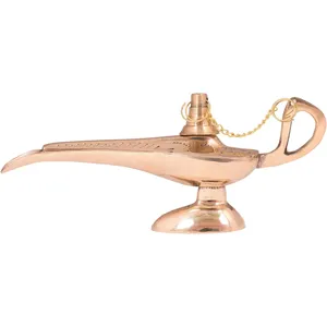 Brass Aladdin Genie Lamp Antique Finished Beautiful Antique Style Aladdin Genie Oil lamps Brass Decor Lamp indian Supplier