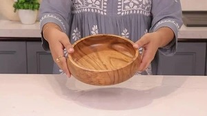 Tazón para mezclar de madera artesanal, tazón hecho a mano pulido para cocina y coleccionistas - Product Image 4