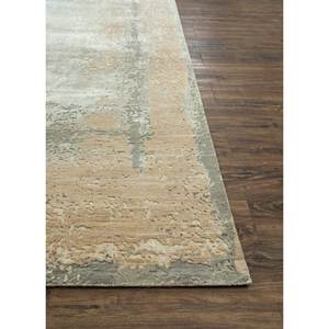 Tattvam Beige & <b>Brown</b> Hand Knotted <b>Wool</b> & Bamboo Silk Rug Abstract Pattern Hallway Rectangle for Home & Bedroom-Model Srb(9003) - Product Image 4