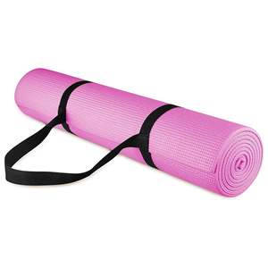 Tappetino da Yoga Pieghevole Signature Fitness Multiuso ad Alta Densità Antistrappo 10mm Rosa con Cinghia in Cotone Gomma Naturale TPE - Product Image 2