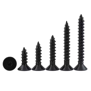 Tornillos autorroscantes hexagonales de acero inoxidable con óxido negro M2, M2.3, M2.5, M2.6, M3, M4, M5, M6 para tableros de madera - Product Image 1