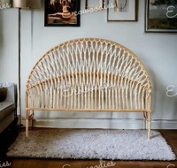 Nouveau modèle tendance Tête de lit en rotin naturel Tête de lit en rotin Sunrise faite à la main pour lits Queen Size pour la chambre à coucher