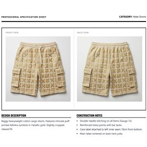 Pantalones Cortos Cargo de Algodón Sólido para Hombre, Estampado Puff, Estilo Urbano, Ajuste Holgado, Desgastado, Gimnasio, Casual, Fabricante, Venta al por Mayor, OEM - Product Image 6