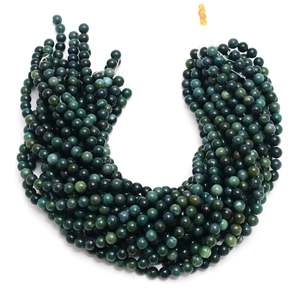 Natural Moss Agate <b>Crystal</b> Gemstone Round Green <b>Beads</b> Loose Strand for Jewelry Making Chakralume Wholesale Bulk Supply - Product Image 3