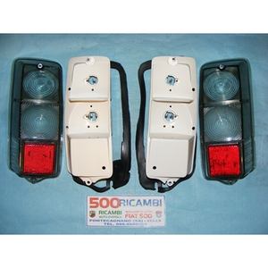 FIAT 500 EPOCA COUPLE FEUX ARRIÈRE HALOGENE & XÉNON POSTERIORE SX + DX COMPLET avec PLASTIQUE FUME - Product Image 1