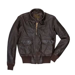 Blouson bombardier long en cuir pour hommes fabriqué sur mesure par OEM Vêtements d'extérieur élégants et durables - Product Image 1