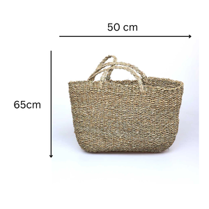 Vente en gros de sac de marché écologique en jonc de mer panier de plantes en jonc de mer tissé à la main par un artisan vietnamien - Product Image 5