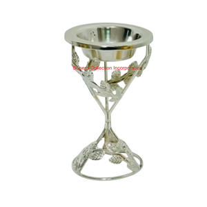 Handcrafted Silver Plated Metal <b>Incense</b> <b>Burner</b> <b>Holder</b> With Intricate Leaf Design Traditional Style Aromatic Bakhoor <b>Burner</b> - Product Image 1