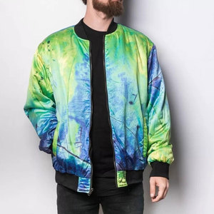 Chaqueta de bombardero para hombre con sublimación frontal de invierno con logotipo personalizado, tela de lona a prueba de viento de alta calidad, precio al por mayor - Product Image 1