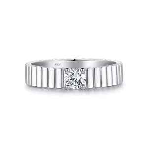 Sterling Silver Moissanite Eternity <b>Ring</b> Stripe Grain Wedding Band Elegant Jewelry Gift <b>For</b> <b>Women</b> - Product Image 5