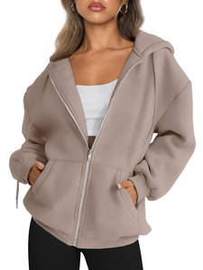 Sweat-shirt à capuche en coton pour femmes de qualité supérieure, couleur unie, design personnalisé, imprimé, doublé, uni, vente en gros - Product Image 2