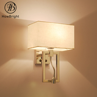Applique murale moderne en chrome avec abat-jour en tissu, lampe de lecture à col de cygne réglable, lumière LED chaude 3200K, culot E27 pour la décoration de la chambre