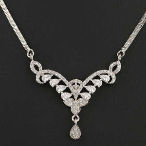 American Diamond <b>Locket</b> Set - <b>Silver</b> - Product Image 3