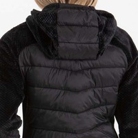 Blouson matelassé hybride tricoté respirant pour femme, coupe ajustée, léger, col montant, style streetwear d'hiver, vente en gros