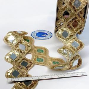 Espejo personalizado encaje bordado étnico nupcial y diseñador ropa uso espejo de alta calidad bordado tela de encaje para vestidos - Product Image 2