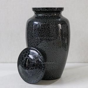Urna de cenizas para adultos de alta calidad para funerales, urna de cremación de aluminio con diseño azul agrietado para cenizas humanas, Metal duradero fabricado - Product Image 3