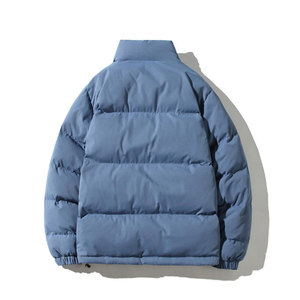 Veste matelassée d'hiver avec logo personnalisé, manteau chaud et épais matelassé avec fermeture éclair, col montant coupe-vent, vêtements d'extérieur pour hommes - Product Image 2