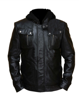 แจ็กเก็ตหนังแฟชั่นผู้ชายสำหรับฤดูหนาวที่ดีที่สุดเสื้อผ้าหนังลำลองสำหรับผู้ชายทรงสลิมฟิต - Product Image 2