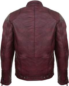 Veste de motard personnalisée de haute qualité, mode décontractée, en cuir véritable, veste de moto d'hiver respirante à col montant de style classique - Product Image 6