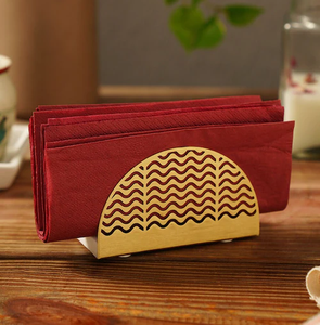 Gold Brass Napkin Holder <b>Wedding</b> Party Home Kitchen Used Luxury Rectangular Gold Tissue Napkin Holder - Product Image 3