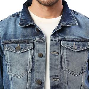 Nouvelles vestes en jean pour hommes surdimensionnées respirantes à capuche de style personnalisé, légères, 100% coton - Product Image 3