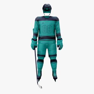 Conjunto de Jersey y uniforme de hockey sobre hielo por sublimación personalizado de sarga de aparejos OEM diseñado a medida para la práctica del equipo de hockey sobre hielo - Product Image 4