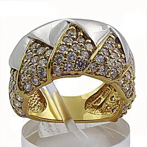 แหวนค็อกเทลชุบโรเดียมทอง 14k สำหรับผู้หญิง ประดับเพชรเจียระไน - Product Image 2