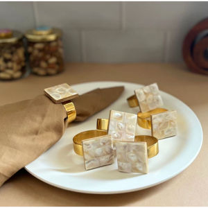 Nouveau design moderne rond de serviette décoratif de table et porte-serviette de luxe en métal doré de qualité pour l'utilisation de la table de dîner du Ramadan - Product Image 6