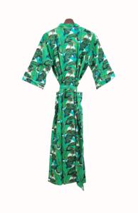Kimono en coton vert doux et confortable Robe de nuit à imprimé floral pour femmes, nouvel arrivage - Product Image 2