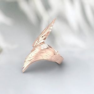 Bague aile ange bague en argent 925 bague en argent Sterling bague unisexe usine directe bijoux fins usine directe en gros en vrac - Product Image 4