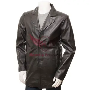 Áo khoác da nam màu đen tùy chỉnh-được chế tạo để hoàn thiện cho một chiếc áo khoác da màu đen độc đáo