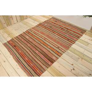 Tapis de 4,5 x 7,1 pieds, tapis turc vintage, tapis en laine orange - Product Image 1